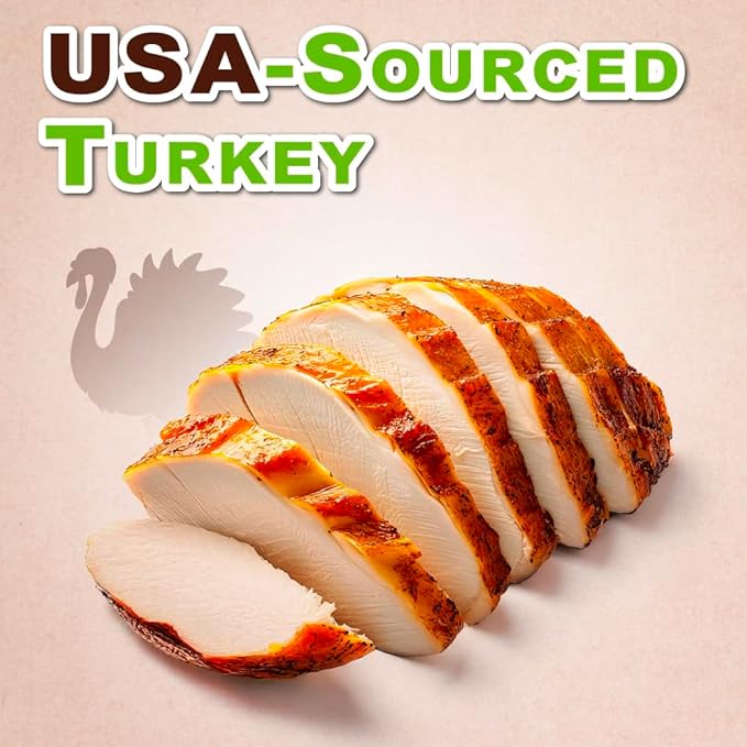 A Freschi srl Soft Turkey Dog Treats, USA-Sourced Trukey, All-Natural, Hypoallergenic, High-Protein, Low-Fat, Healthy & Easily Digestible, Puppy & Training Snack, Stick 16oz