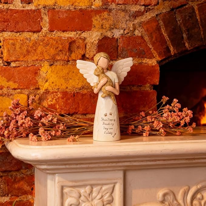 Cat Memorial Gifts for Loss of Pet, Waterproof Resin Angel Holding Cat Figurine, Pet Memorial Statue Sympathy Bereavement Gifts for Grieving Owners & Animal Lovers