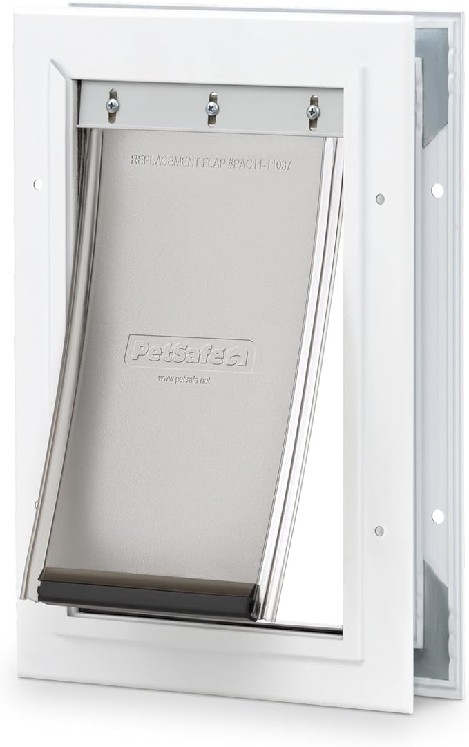PetSafe Freedom Aluminum Pet Door for Dogs and Cats, Small, White, Tinted Vinyl Flap