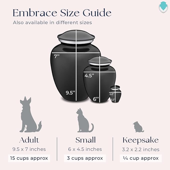 Geturns Embrace Personalized Picture Urn for Small Pets I Charcoal Photo Cremation Urns for Dogs and Cats I 44 lbs