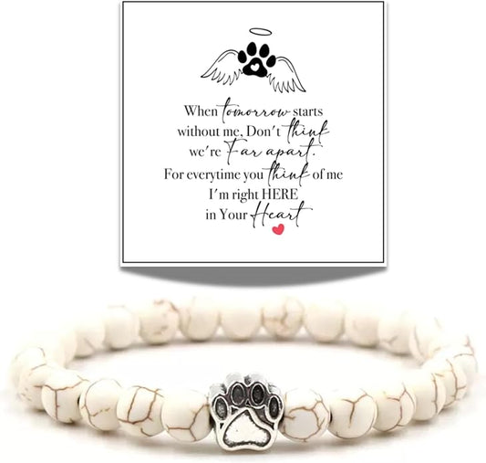 LINGYUAN Pet Memorial Gifts for Dogs Cats, Pet Memorial Bracelet, Remembrance Pet Loss Sympathy Gift for Cat Dog Lovers, Bereavement Gifts for Loss of Pet