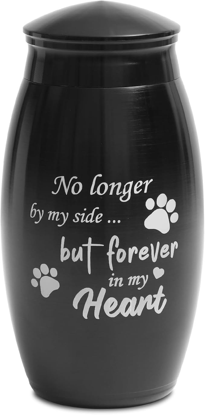 Pet Memorial Dog Keepsake Urn, 5.5 inches Small & Medium Stainless Steel Cremation Urn,Pet Paw Print Memorial Urn for Dog and Cat Ashes,Loss Pet Sympathy Remembrance Gift(25 lbs Capacity)
