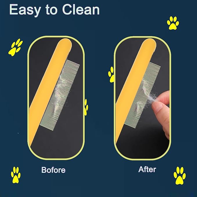 Small Dog Grooming Comb - Perfect for Shih Tzus, Yorkies, and Maltipoos - Ideal Puppy Hair Brushes for Maltese and Small Breeds (Orange)