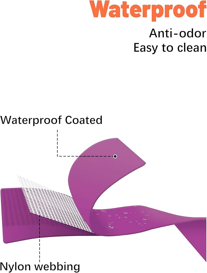 Waterproof Martingale Collar for Dogs,Easy to Clean Dog Collars with Safety Quick Release Buckle,Rubber Collar for Medium Large Dogs Walking Training (Purple, S (13.4-16.5inch))