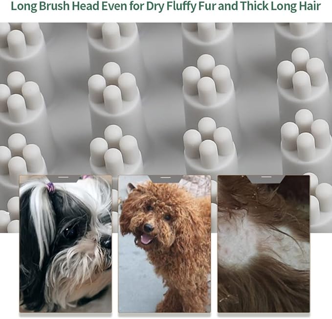 Upgraded Dog Grooming Brush, Pet Shampoo Bath Brushes with Adjustable Handle for Massage Shedding Long Short Haired Large Medium Small Dogs Puppy Cats (Grey 1PC)
