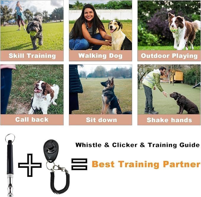 Dog Training Kit,Puppy Dog Treat Pouch Bag with Dog Clicker and Silent Whistle with Lanyard,Hands-Free Training Dog Treat Pouch,Includes Carabiner,for Pet Puppy Travel or Outdoor Use(Green)