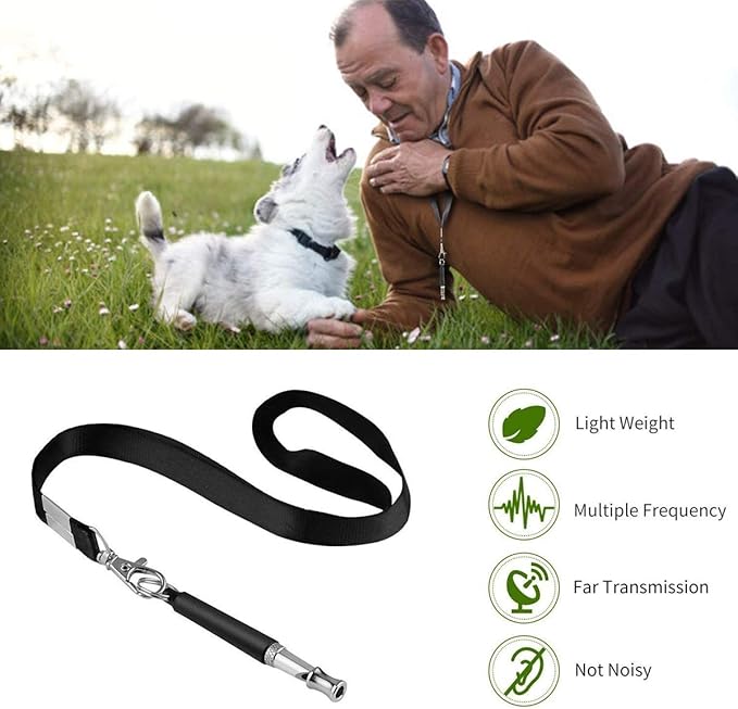 Dog Whistle - Stop Barking Neighbors Dog, Ultra-Wide Frequency Ultrasonic Silent Dog Whistle for Dog, 2 Pack Professional Recall Dog Training Whistles