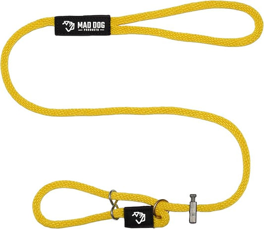 Mad Dog Products Easy Leader Dog Leash 1/2" x 6' Yellow Signature Rope - Made in USA