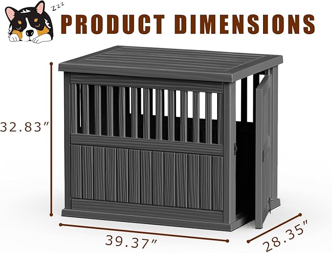 ATMLT Dog Crate Furniture for Medium Dogs, 30" Dog Kennel Indoor with Lockable Latch, Modern Dog Cage End Table, Escape-Proof and Chew-Proof, Durable and Sturdy