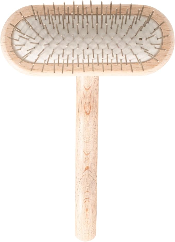 Chris Christensen Mini Grooming Brush - Comfortable High-Grade Stainless-Steel Rounded and Polished Pins - Removes Long & Loose Hair from Dogs & Cats