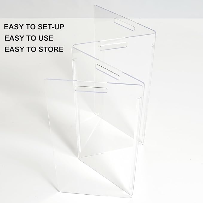 Hiddin Clear Acrylic Dog Gate - Low Zig Zag Clear Pet Gate for Home 6 Panels - Sturdy Free-Standing Design - Modern Acrylic Dog Pen - Transparent Pet Gates for Home - Safe & Stylish