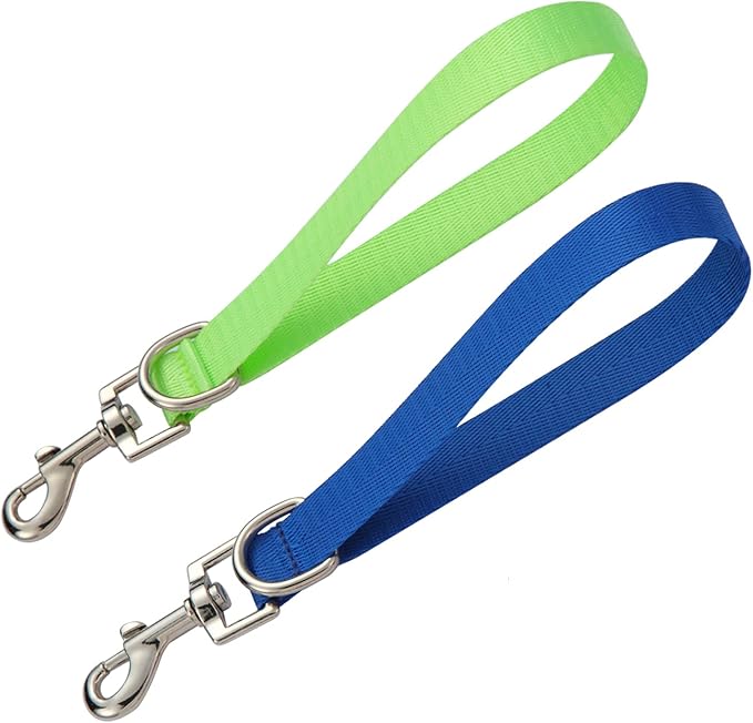 Traffic Dog Leash Dogs Training Leash Pet Traffic Grab Handle Training Tab Pets Leash Short Dog Leashes Dogs Training Lead Leashes (Green & Blue)