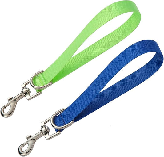 Traffic Dog Leash Dogs Training Leash Pet Traffic Grab Handle Training Tab Pets Leash Short Dog Leashes Dogs Training Lead Leashes (Green & Blue)