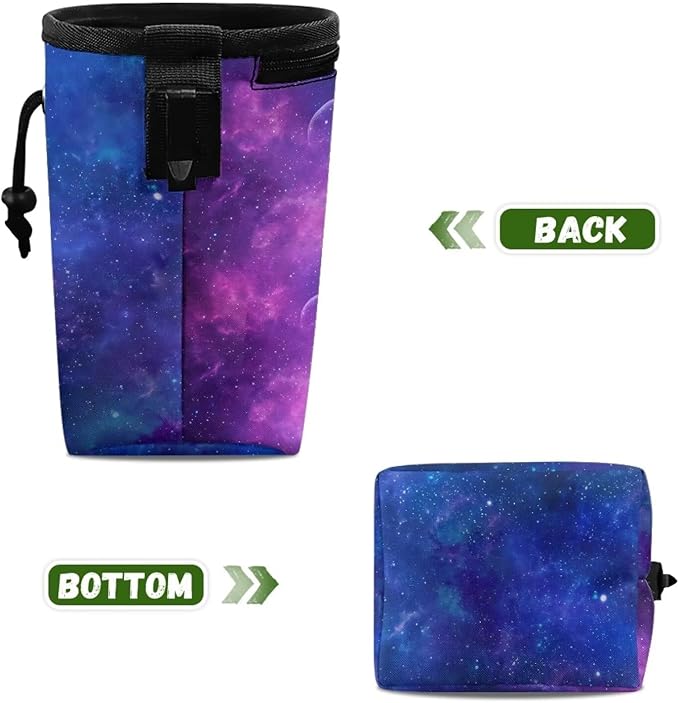 Galaxy Pet Treat Pouch Multiwear Puppy Training Pouch Treat Pouches for Pet Training, Dog Trainer Essentials Supplies Reward Pouch with Waist Belt Shoulder Strap