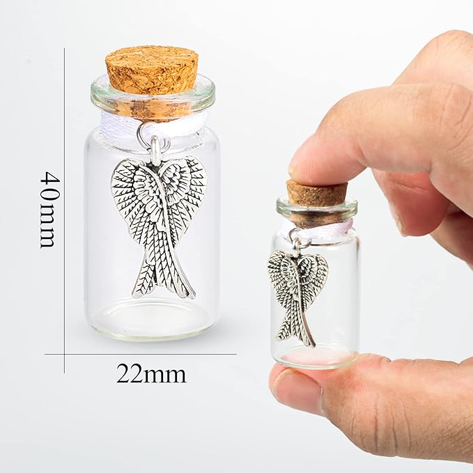 Pet Memorial Urns Small Glass Jars for Ashes or Hair Cat Keepsake Memorial Urns Teeth Keepsake Loss of Dog Sympathy Gift (3 Pack)