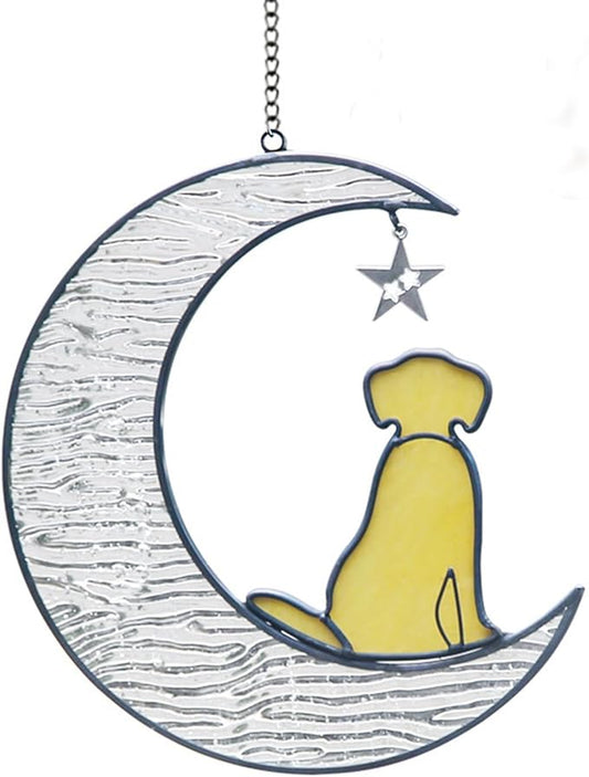 Dog Memorial Stained Glass Window Hanging Suncatcher Pet Sympathy Gift for Loss of Dog Lovers
