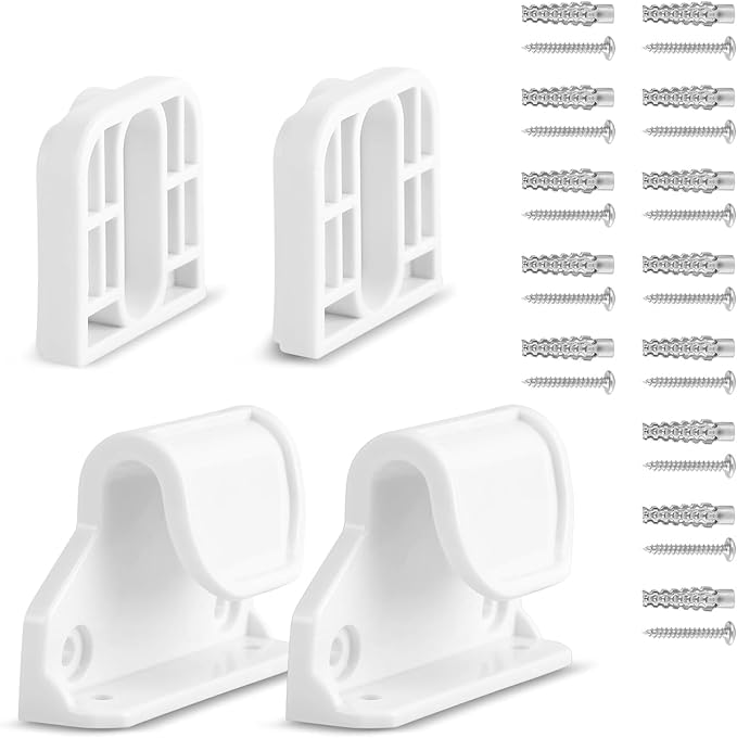 HAMOPY Auto-Lock Retractable Baby Gate Replacement Parts, Original Hardware Set (Including 2 x Latches + 2 x Brackets + 1 x Floor Hook + 1 Set of Screws) Only Fit 55“&71” Auto-Lock Baby Gate(White)