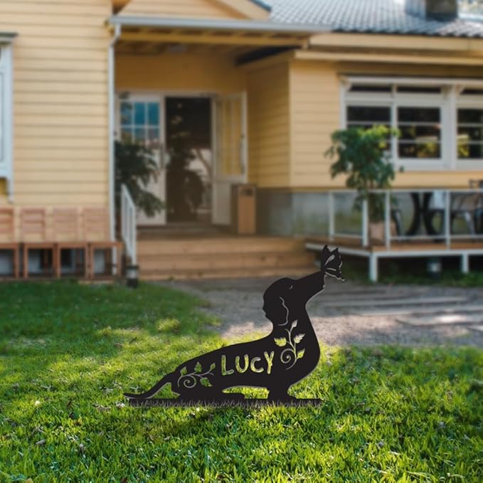 Custom Pet Grave Markers Dog Memorial Plaque, Memorial Yard Garden Outdoor Decor, Waterproof Metal Dog Grave Markers for Loss of Pets, Personalized Sympathy Remembrance Gift