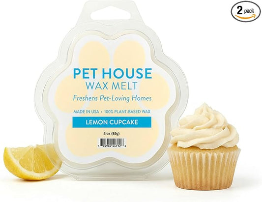 One Fur All Pet House Spring and Summer Wax Melts for Pet Odor, Natural, Plant Based Soy Wax Melts, Long Lasting Fragrance for Fresh Smelling Homes, Lemon Cupcake