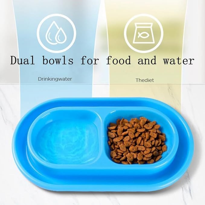 Cat Kitten Dish Dog Puppy Feeder Pet Bowl 3 Colors New Light Blue