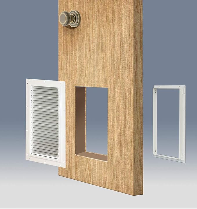 Armor Flex Heavy-Duty Aluminum Frame Pet Door for Medium-Sized Dogs (up to 30 lbs.) by High Tech Pet - Door Mount Dog Door, Air Tight, Easy Install, Security Panel (8.25 x 17.25 Pet Opening) - AF2-M
