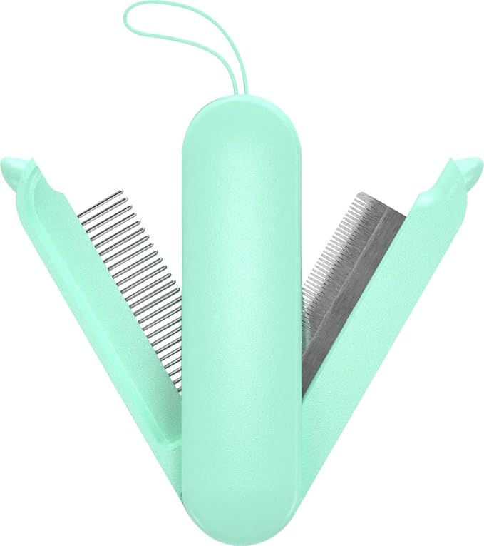 Pet Life ® 'JOYNE' Multi-Functional 2-in-1 Swivel Travel Grooming Cat and Dog Pet Comb and Deshedder