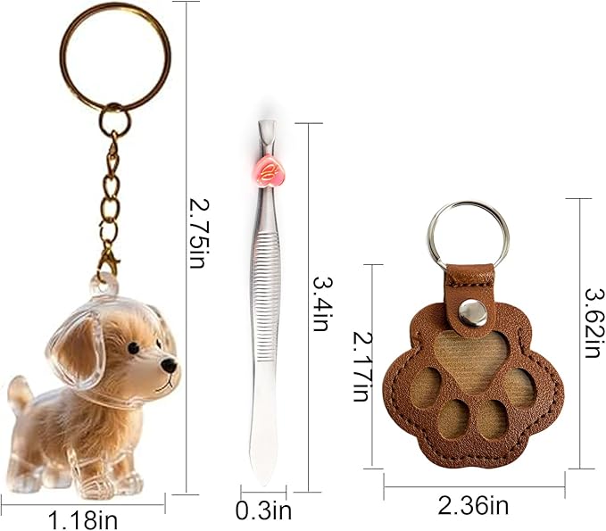 Dog Hair Collector Keychain Refillable Pet Fur Memorial Locket Portable Transparent Capsule Keepsake Charm