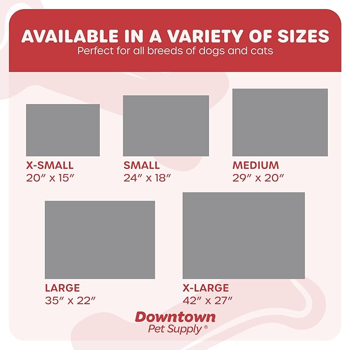 Downtown Pet Supply - Large Dog Bed, Comfort Fleece Mat, Charcoal/Silver, 35 in x 22 in