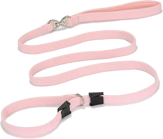 Slip Lead Dog Leash,Soft Corduroy 6 FT Dog Training Leash for Medium Large Dogs,No Pull Slip Leash and Collar with Padded Handle,Light Pink