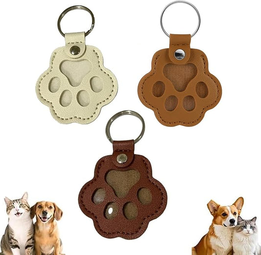 3 Pcs Dog Hair Keychain,Handmade Leather Paw Keepsake with Fur Storage for Dogs or Cat Ashes, Unique Sympathy Gift for Grieving Pet Owners, Memorial Keychain for Dog and Cat Lovers