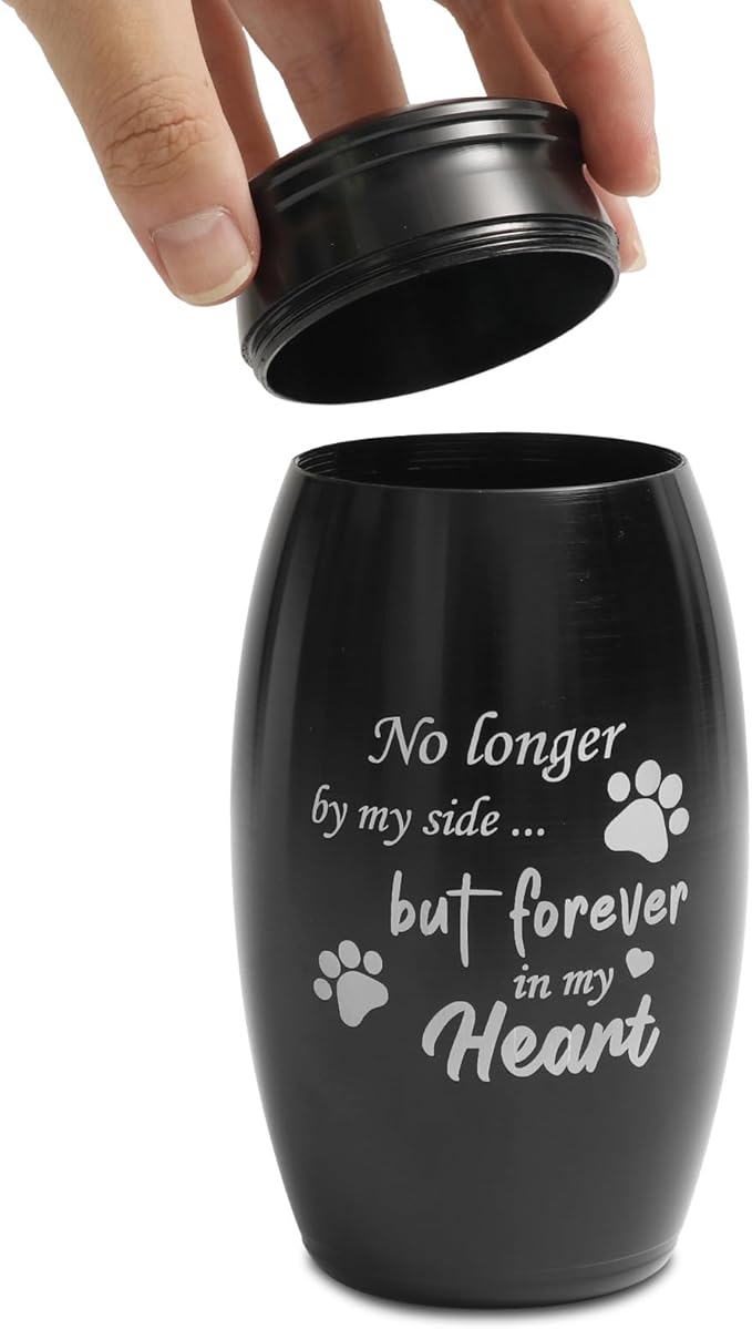 Pet Memorial Dog Keepsake Urn, 5.5 inches Small & Medium Stainless Steel Cremation Urn,Pet Paw Print Memorial Urn for Dog and Cat Ashes,Loss Pet Sympathy Remembrance Gift(25 lbs Capacity)