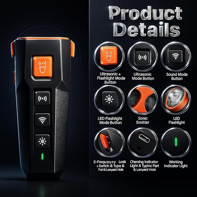 Dog Bark Deterrent Devices, 2025 Upgraded 3X Sonic Emitters Anti Barking Device for Own or Neighbor's Dog, Safe & Effective Portable Ultrasonic Dog Bark Shield Rechargeable Dog Barking Silencer