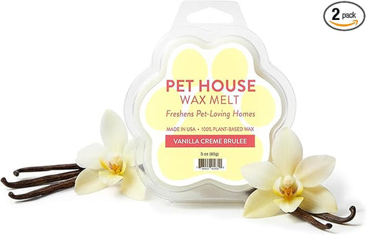 Pet House Vanilla Crème Brulee Wax Melts - Long-Lasting Scented Wax Melts Plant Based, Pet Friendly Pack of 2