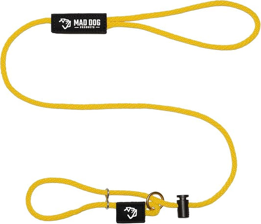 Mad Dog Products Easy Leader Dog Leash 1/4" x 6' Yellow Signature Rope - Made in USA
