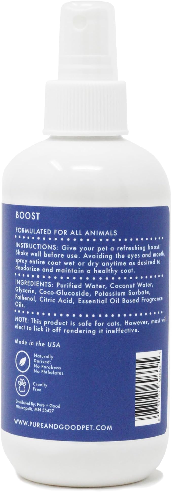 Refreshing Boost 8 oz - Nourishes Skin and Smoothes Coat, Deodorizing, Conditioning - Plant Based Fragrance Oils (Blue Cypress + Neroli)