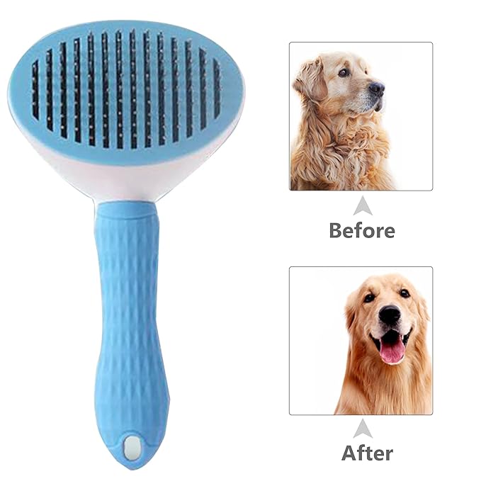 Pet Grooming Brush Dogs Brush Cat Brush Dog Slicker Brush Self ing Brush Pet Shedding Tools Pet Comb for Dogs and Cat Gently Removes Loose Hair