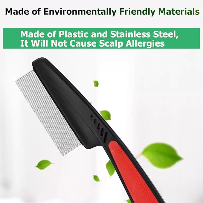 Multifunctional Dandruff Comb, Stainless Steel Fine Tooth Comb Dandruff Remover for Kids Adults Pets Dog