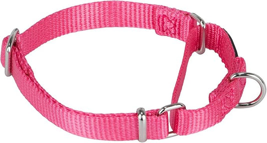 Hyhug Martingale Collar for Dogs Small Pink |Escape - Proof Heavy Duty Nylon Durable No Buckle, Ideal for Training & Daily Walks
