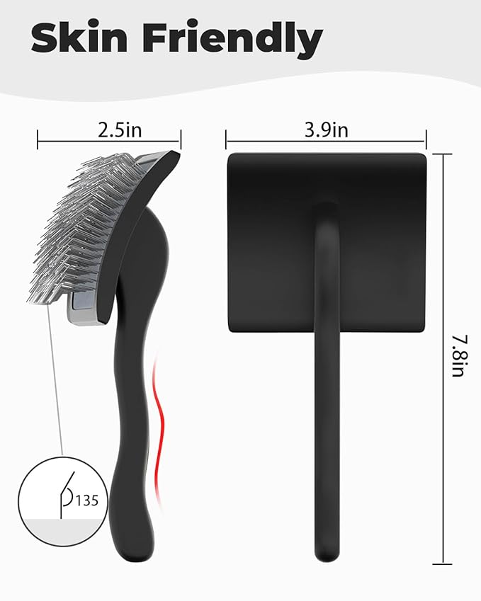 Professional Pet Slicker Brush for Long Haired Dogs&Cats Large Grooming Tool for Dematting, Detangling, Removes Loose Fur,Suitable for Doodles,Poodles,Goldendoodle, Labradoodle, Long Thick Curly Coats