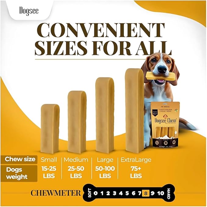 Dogsee Himalayan Yak Chews (Monster/XL- 1 Chew) | Yak Chews for Large Dogs | Dog Treats | Helps Joint Pain | Rawhide-Free | Long Lasting for Dogs Over 55 lbs