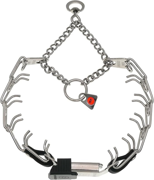 Herm Sprenger Dog Training Prong Collar with Quick Release ClicLock Buckle and Biothane Insert Stainless Steel Collar Made in Germany (16in x 2.25mm Prongs (Neck Size up to 13-14in))