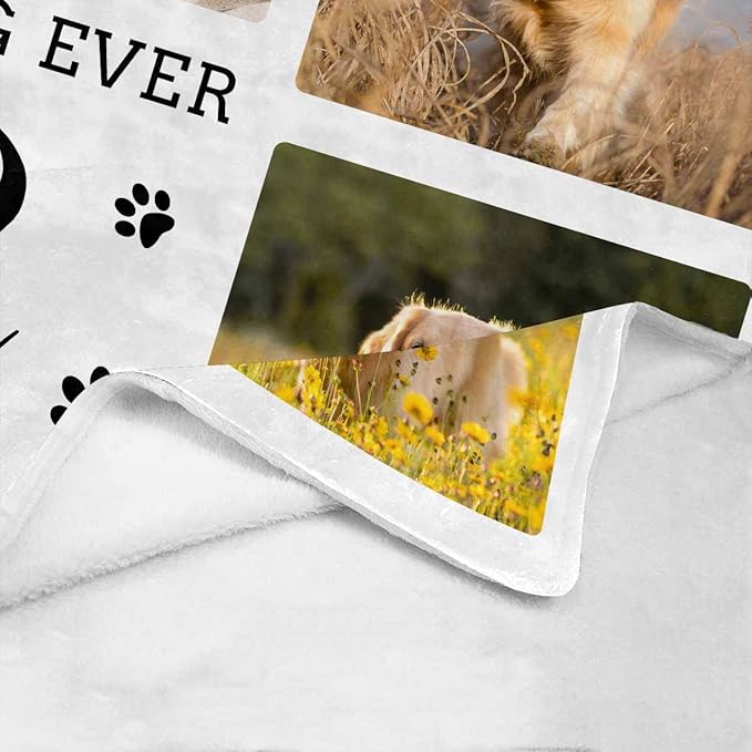 Artsadd Personalized Throw Blanket with Dog Photo,Dogs Memorial Picture Customized Blanket in Loving Cat Pet Dog Memory for Family and Friends Custom Bed Throw Blanket Sympathy Remembrance Gift