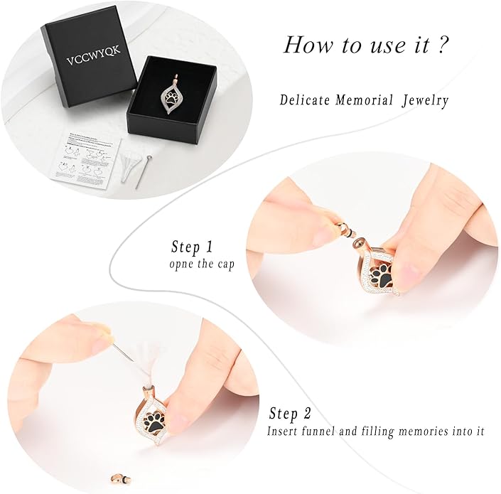Cremation Jewelry for Ashes The Eye of My Heart Urn Necklace Keepsake with Dog/Cat Paw Memorial Urn Jewelry Stainless Steel Necklace Memorial for Pet Gift for Men Women
