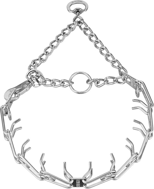 Herm. Sprenger Ultra-Plus Prong Dog Training Collar with Quick Release Snap and Swivel, Anti Pull Training Pinch Collar, Steel Chrome Plated (2.25 mm x 13" Neck Size; 16" Chain Length)