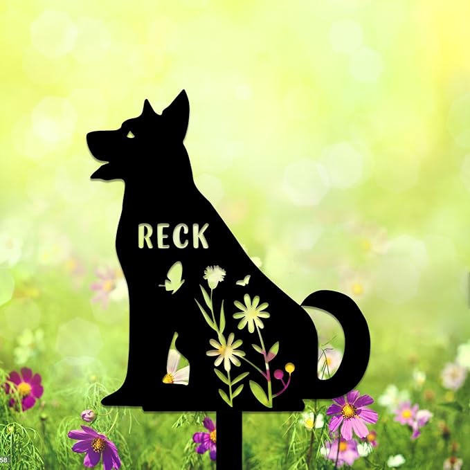 Custom Metal Pet Grave Markers Dog Memorial Plaque, Waterproof Dog Grave Markers Outdoor for Memorial Yard, Sympathy Gift for Pet Loss, Personalized Grave Markers for Dogs