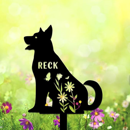 Custom Metal Pet Grave Markers Dog Memorial Plaque, Waterproof Dog Grave Markers Outdoor for Memorial Yard, Sympathy Gift for Pet Loss, Personalized Grave Markers for Dogs