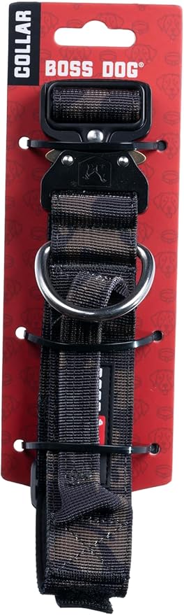 Boss Dog Tactical Collar, Black Camo, Medium