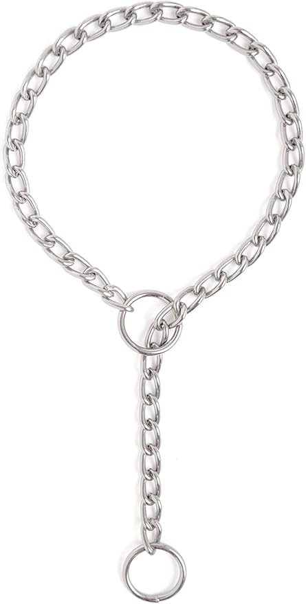 Mighty Paw Slip Collar - Stainless Steel - Weather Resistant - Tarnish Proof - Durable Chain Dog Choke Collars - No Pull Dogs Training - Strong and Premium - Metal Chain (30")