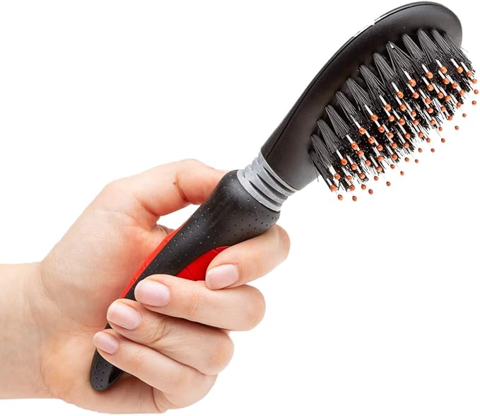 Mikki Dog, Cat Combi Brush Removes Knots, Tangles -2 sided -Nylon and Ball Pin for Small to Medium Pet