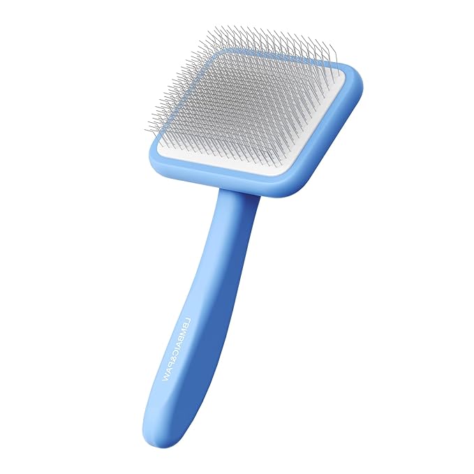 Dog Slicker Brushes for Poodles,Doodles,Goldendoodle,Bernedoodle.Slicker Brush for Thick Long Curly Fur Deshedding,Fluff,Grooming.Remove Loose Fur Quick Easy.Long Pin Slicker Brush.Wood body(Large)